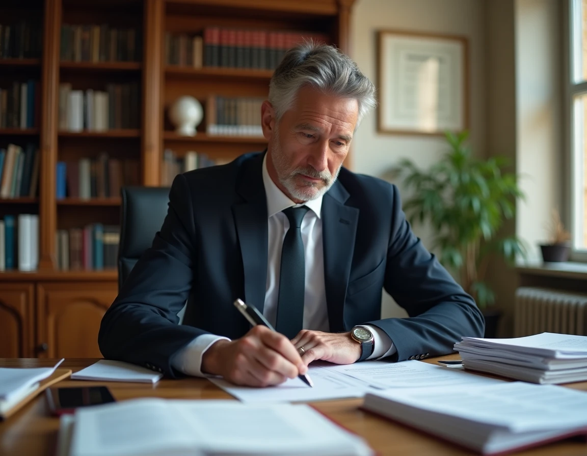 Avocat spécialisé en droit social et droit du travail dans son bureau à Clermont-Ferrand, Cabinet Barthélémy