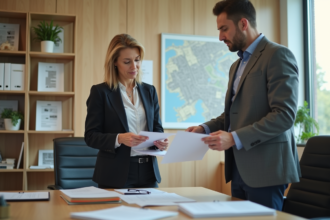 Femme en réunion avec urbaniste dans un bureau municipal