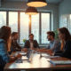 Groupe de professionnels collaborant dans un bureau moderne