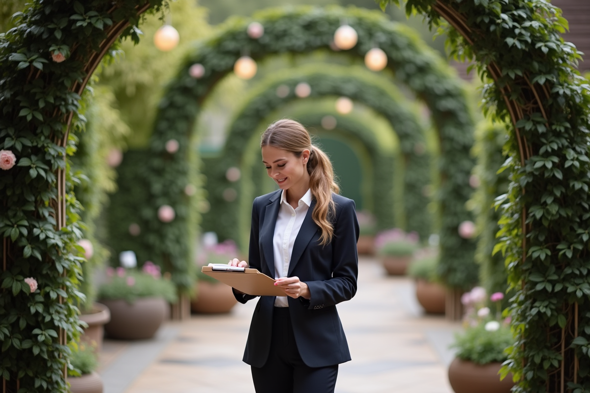 Femme planificatrice vérifiant la liste d