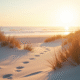 Plage de Comporta au coucher de soleil avec dunes blanches